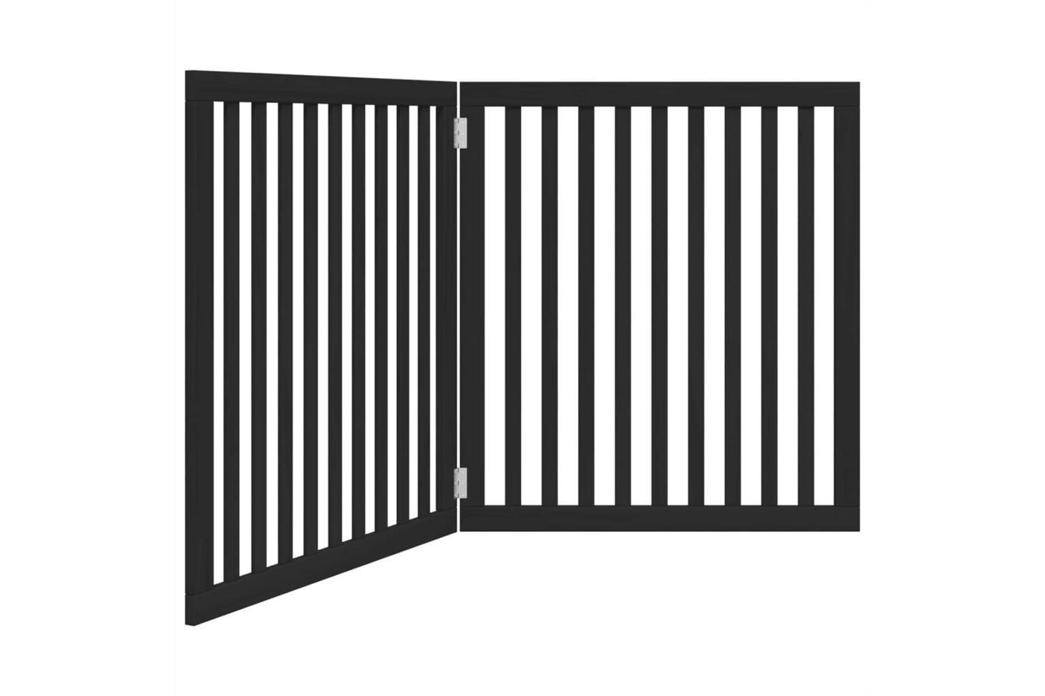 Vidaxl Dog Gate Foldable 2 Panels Black 160 Cm Poplar Wood