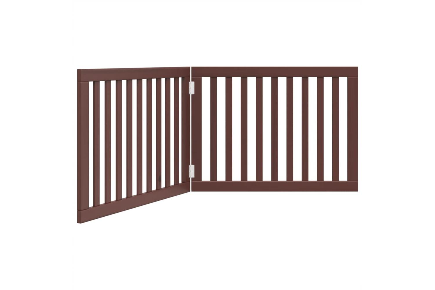 Vidaxl Dog Gate Foldable 2 Panels Brown 160 Cm Poplar Wood