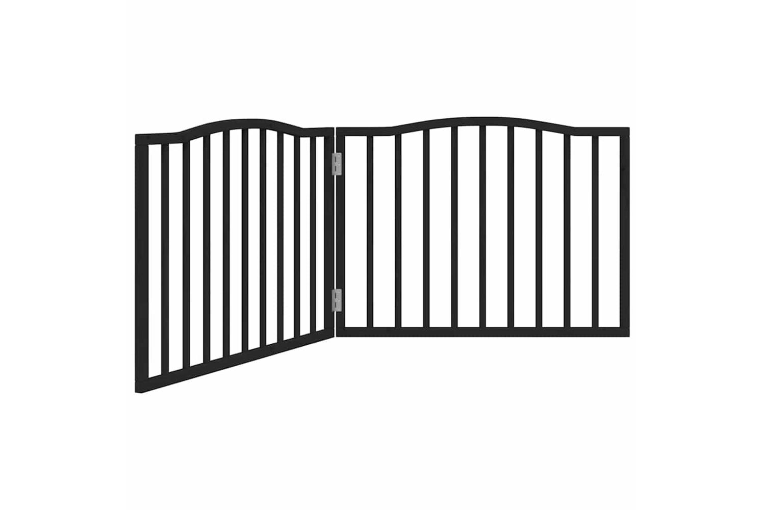 Vidaxl Dog Gate Foldable 2 Panels Black 160 Cm Poplar Wood