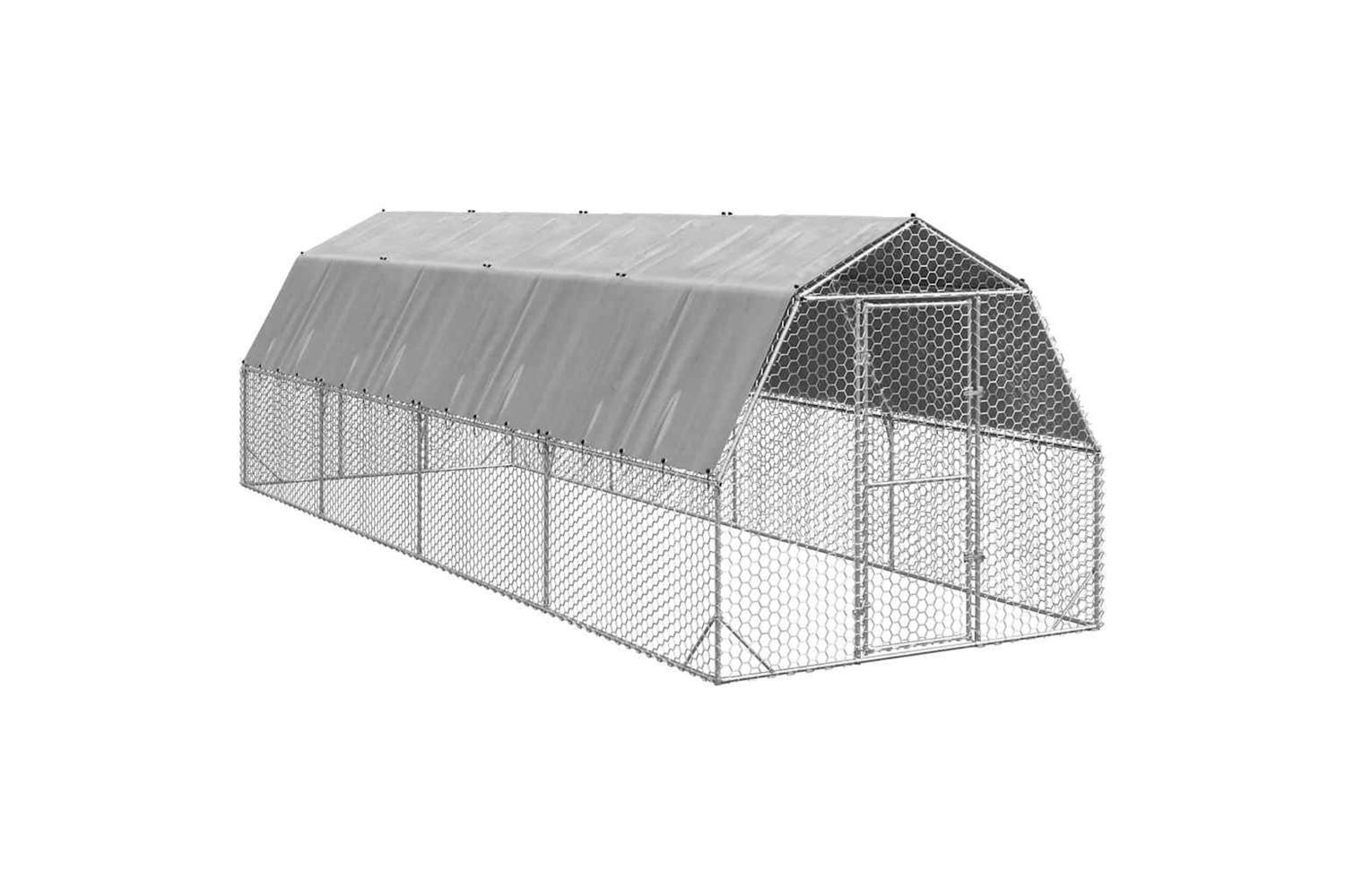 Vidaxl Chicken Run With Roof 25x8x225 M Galvanised Steel
