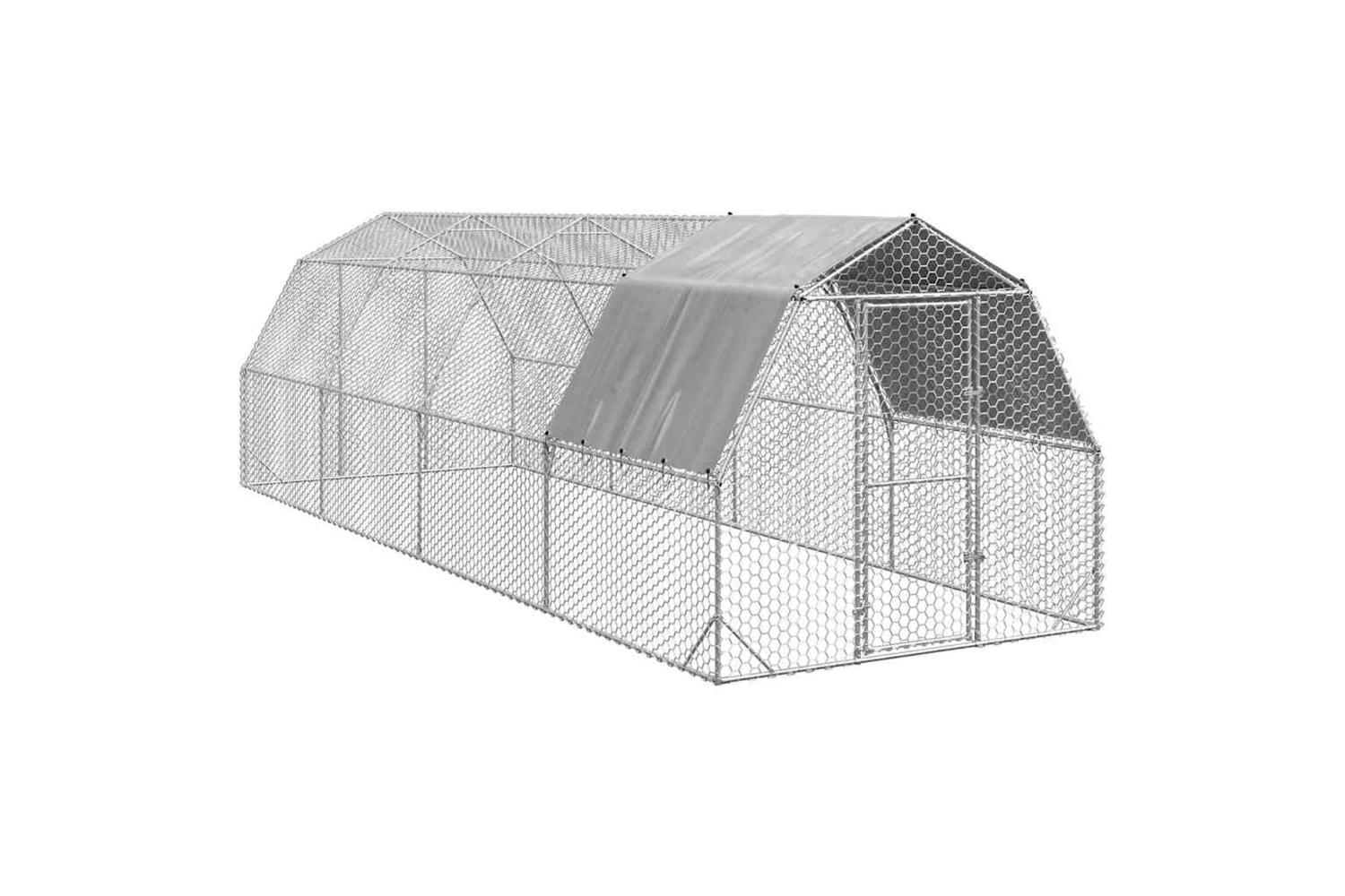 Vidaxl Chicken Run With Roof 25x8x225 M Galvanised Steel