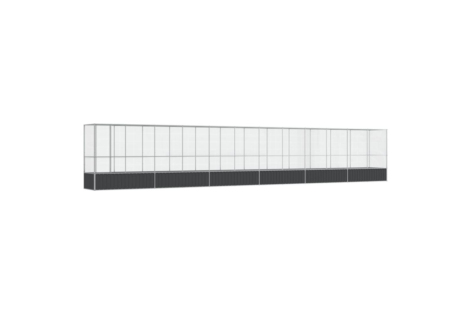 Vidaxl Aviary With Extension Silver 12505x107x212 Cm Steel