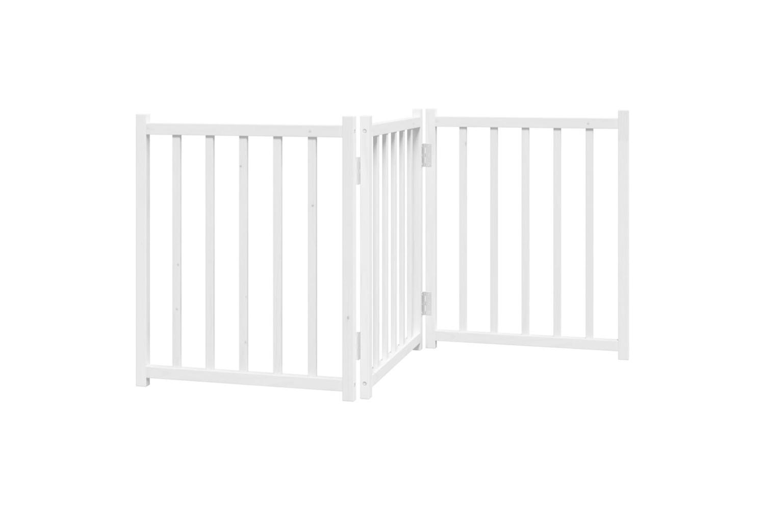 Vidaxl Dog Gate Foldable 3 Panels White 150 Cm Solid Wood Fir
