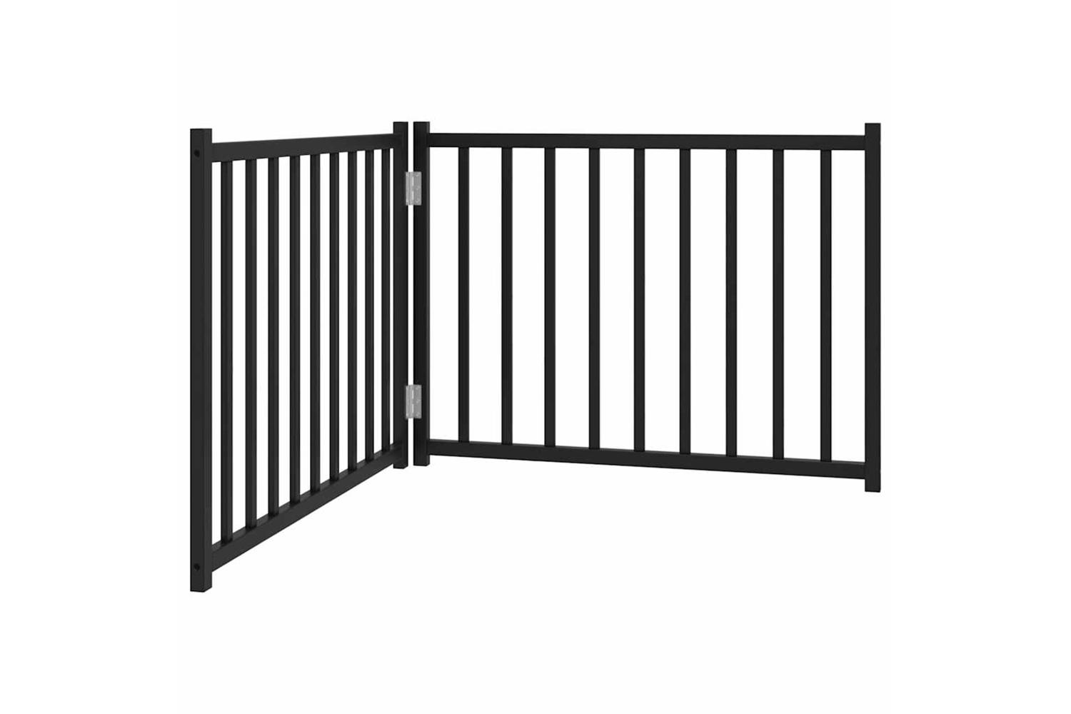 Vidaxl Dog Gate Foldable 2 Panels Black 160 Cm Solid Wood Fir
