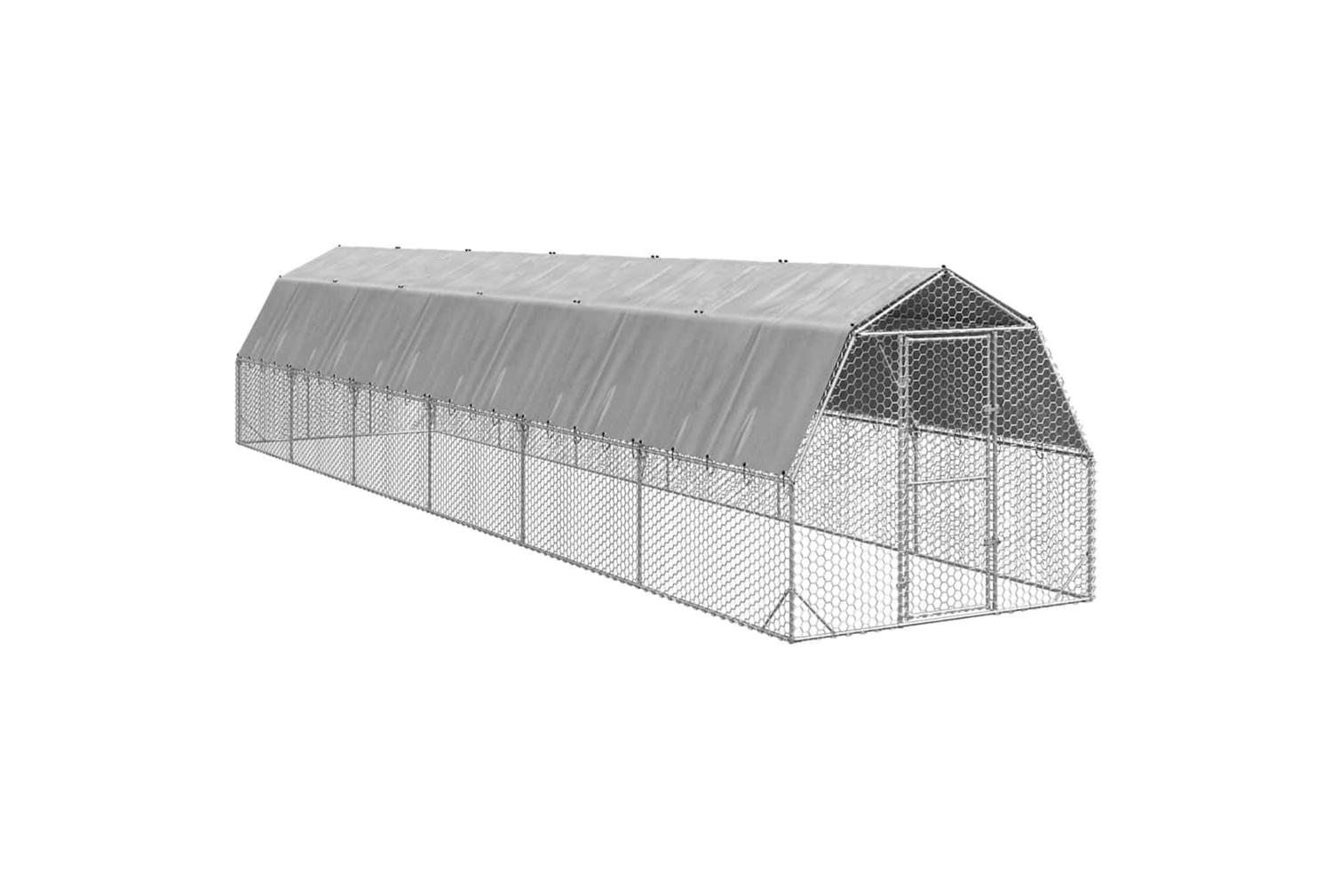 Vidaxl Chicken Run With Roof 25x12x225 M Galvanised Steel