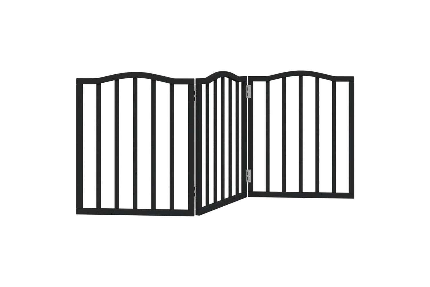 Vidaxl Dog Gate Foldable 3 Panels Black 150 Cmpoplar Wood