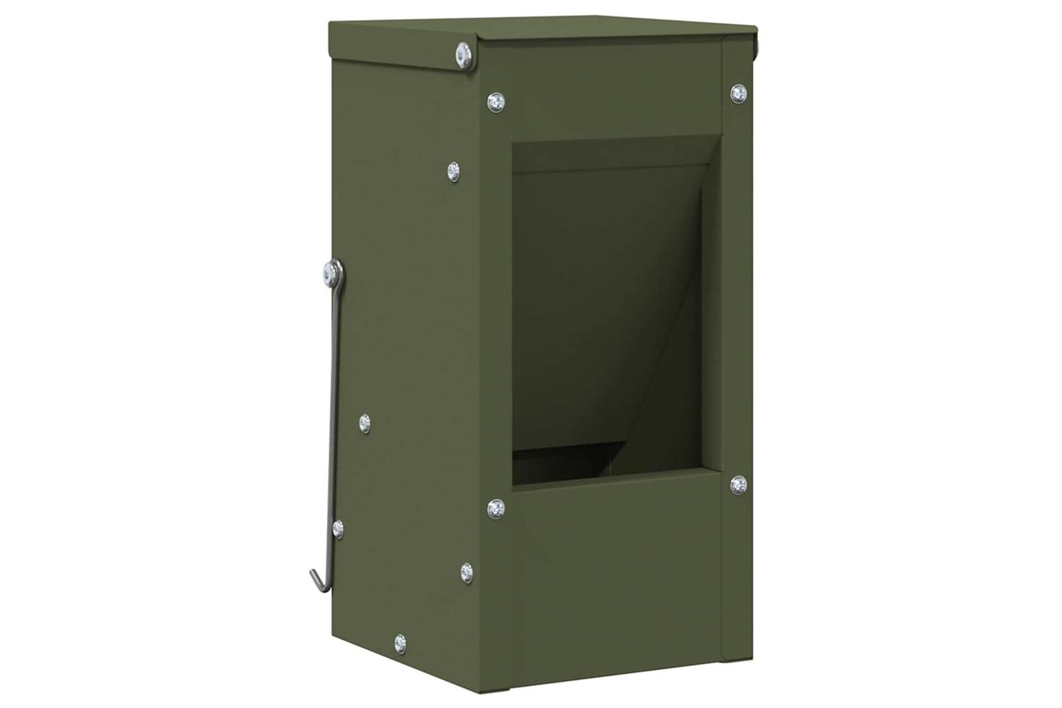 Vidaxl Rabbit Feeder Olive Green 125 X 125 X 25 Cm Cold-rolled Steel