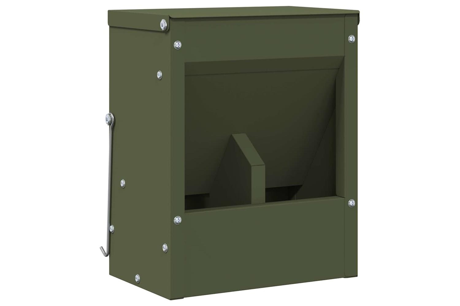 Vidaxl Rabbit Feeder Olive Green 20 X 125 X 25 Cm Cold-rolled Steel