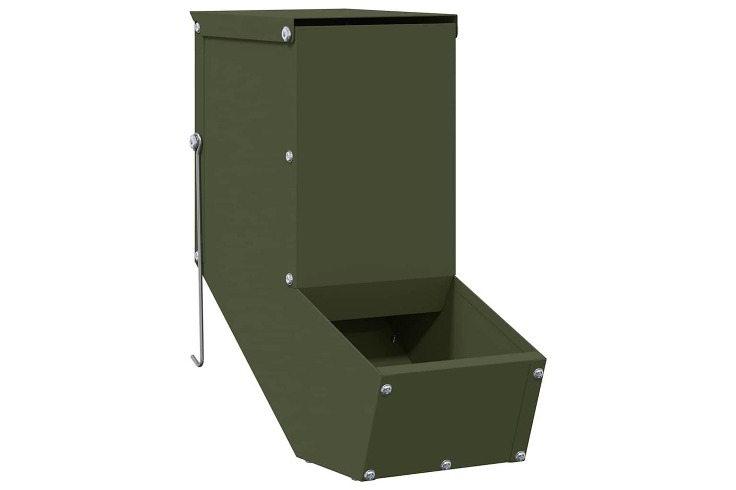 Vidaxl Rabbit Feeder Olive Green 125 X 26 X 285 Cm Cold-rolled Steel