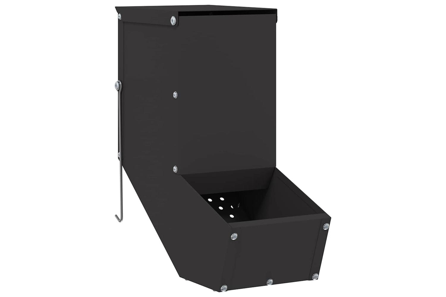 Vidaxl Rabbit Feeder Black 125 X 26 X 285 Cm Cold-rolled Steel