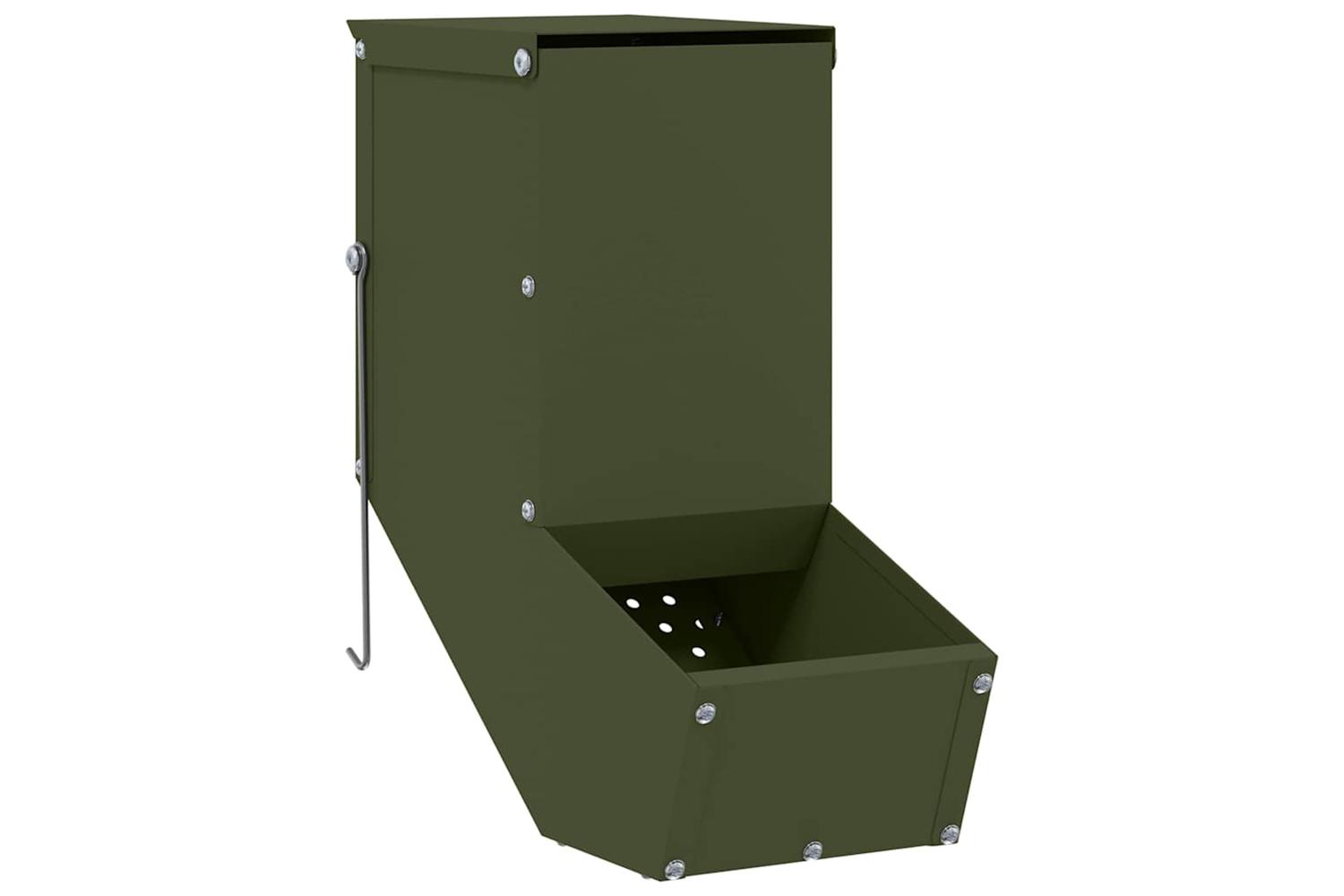 Vidaxl Rabbit Feeder Olive Green 125 X 26 X 285 Cm Cold-rolled Steel