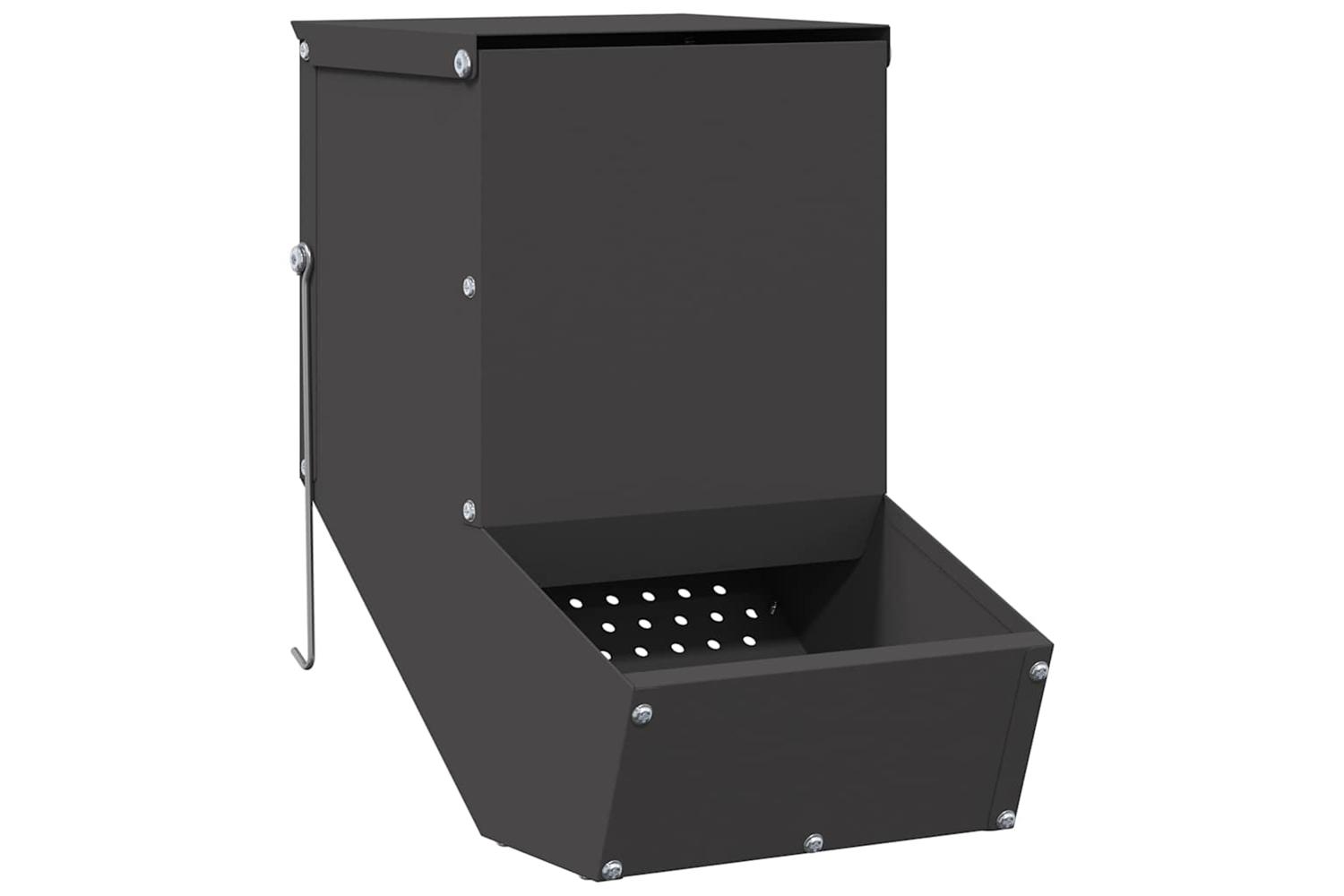Vidaxl Rabbit Feeder Black 175 X 26 X 285 Cm Cold-rolled Steel