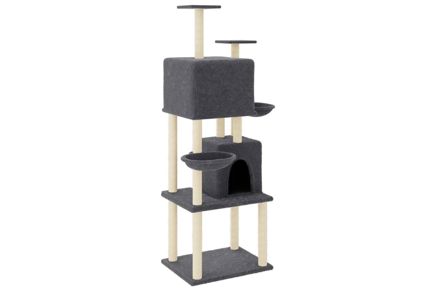 Vidaxl Cat Tree With Sisal Scratching Posts Dark Grey 180 Cm
