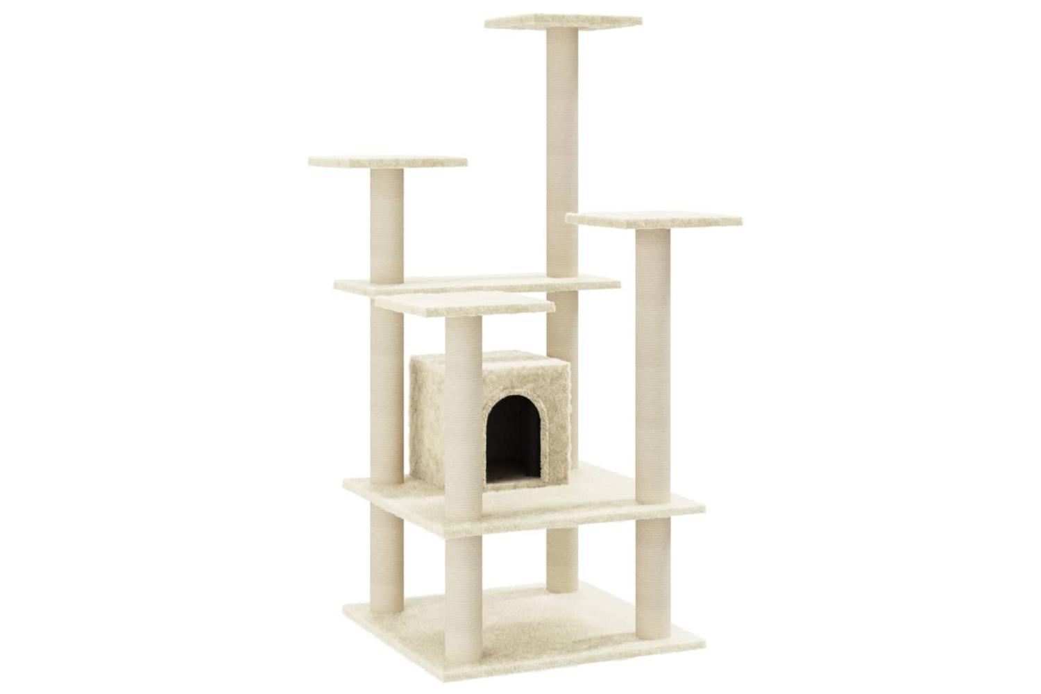 Vidaxl Cat Tree With Sisal Scratching Posts Cream 110 Cm