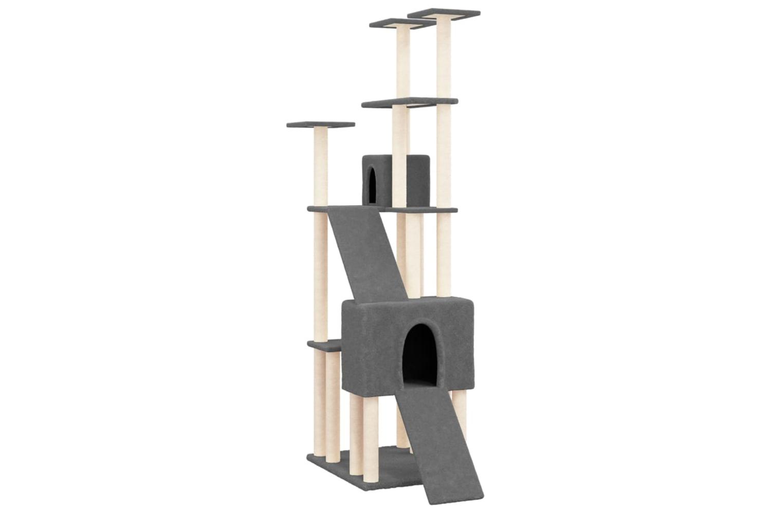 Vidaxl Cat Tree With Sisal Scratching Posts Dark Grey 190 Cm