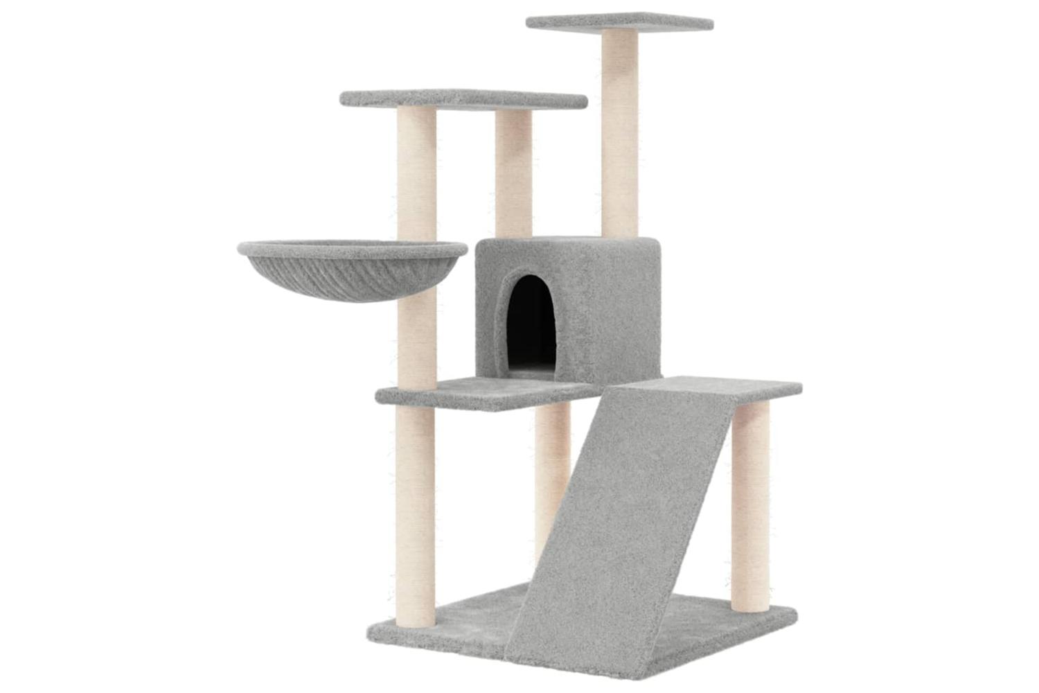 Vidaxl Cat Tree With Sisal Scratching Posts Light Grey 94 Cm