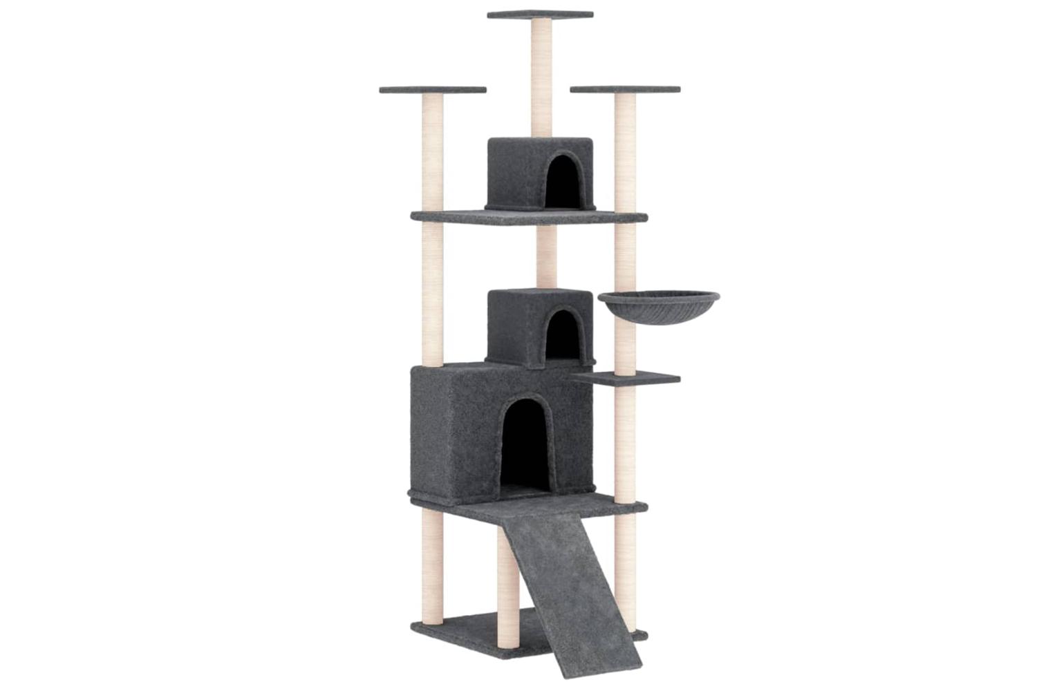 Vidaxl Cat Tree With Sisal Scratching Posts Dark Grey 175 Cm