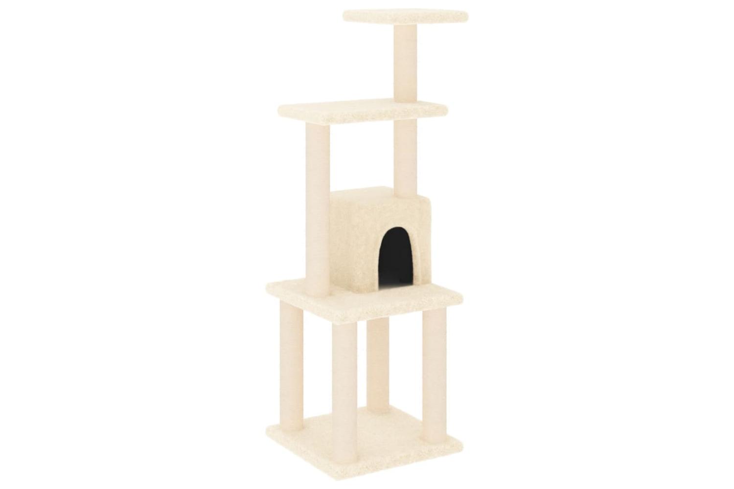 Vidaxl Cat Tree With Sisal Scratching Posts Cream 105 Cm