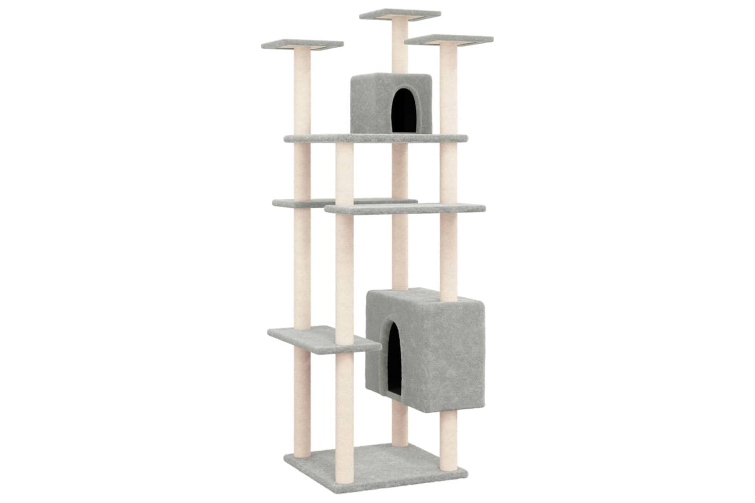 Vidaxl Cat Tree With Sisal Scratching Posts Light Grey 162 Cm