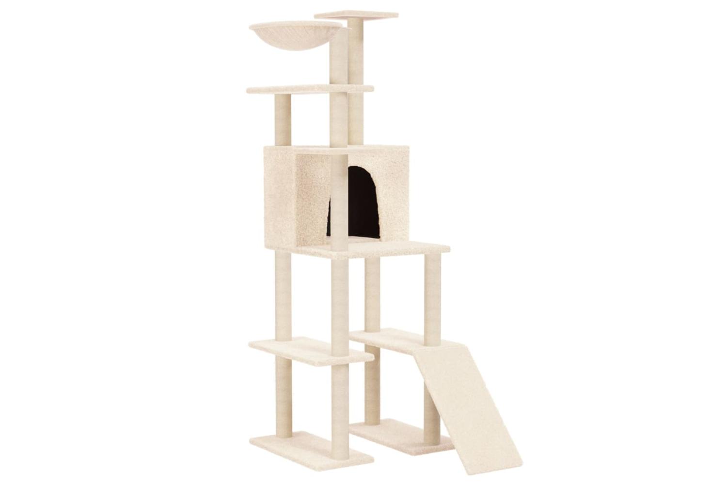 Vidaxl Cat Tree With Sisal Scratching Posts Cream 166 Cm