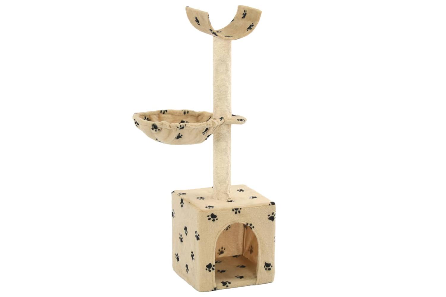 Vidaxl Cat Tree With Sisal Scratching Posts 105 Cm Paw Prints Beige