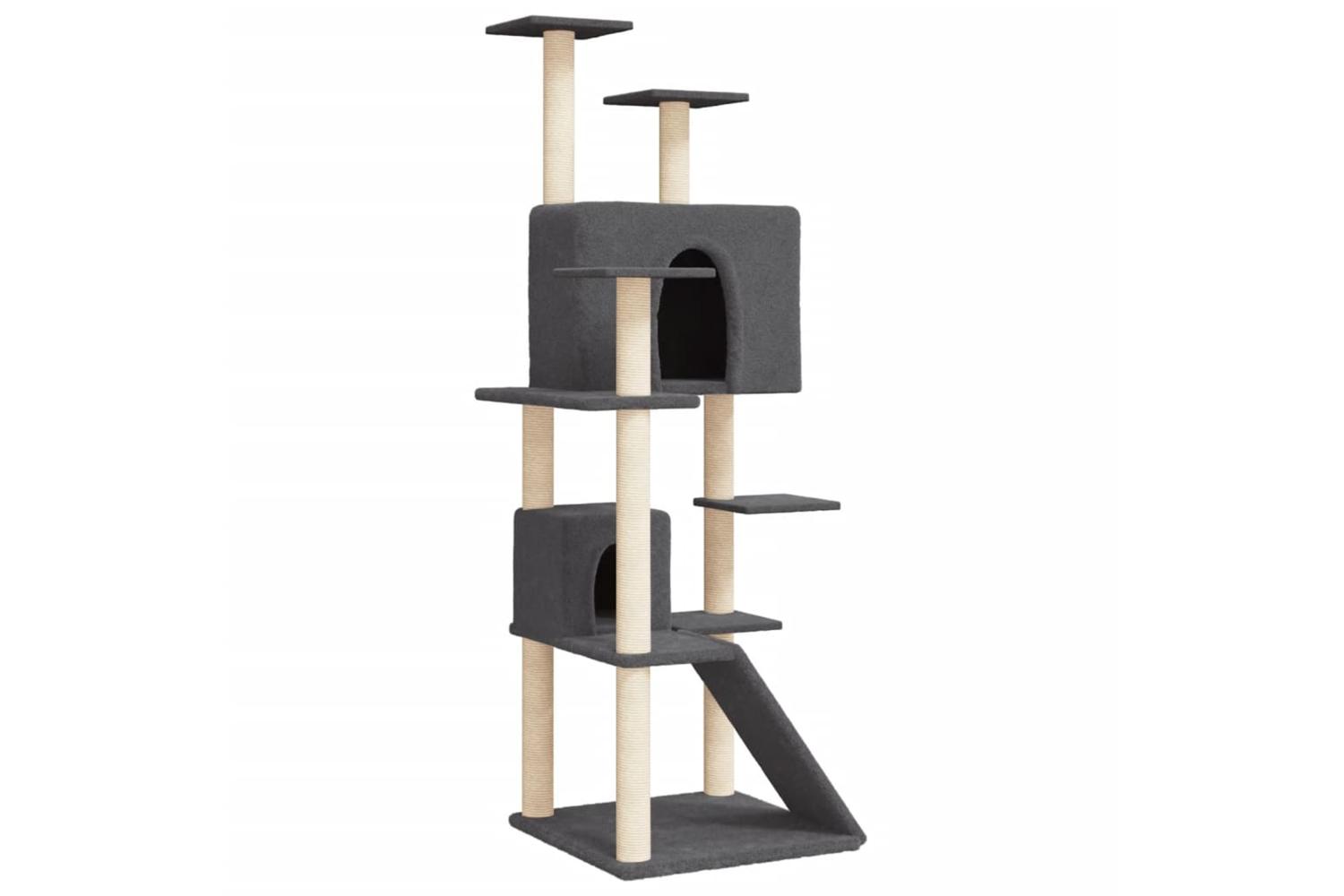 Vidaxl Cat Tree With Sisal Scratching Posts Dark Grey 153 Cm