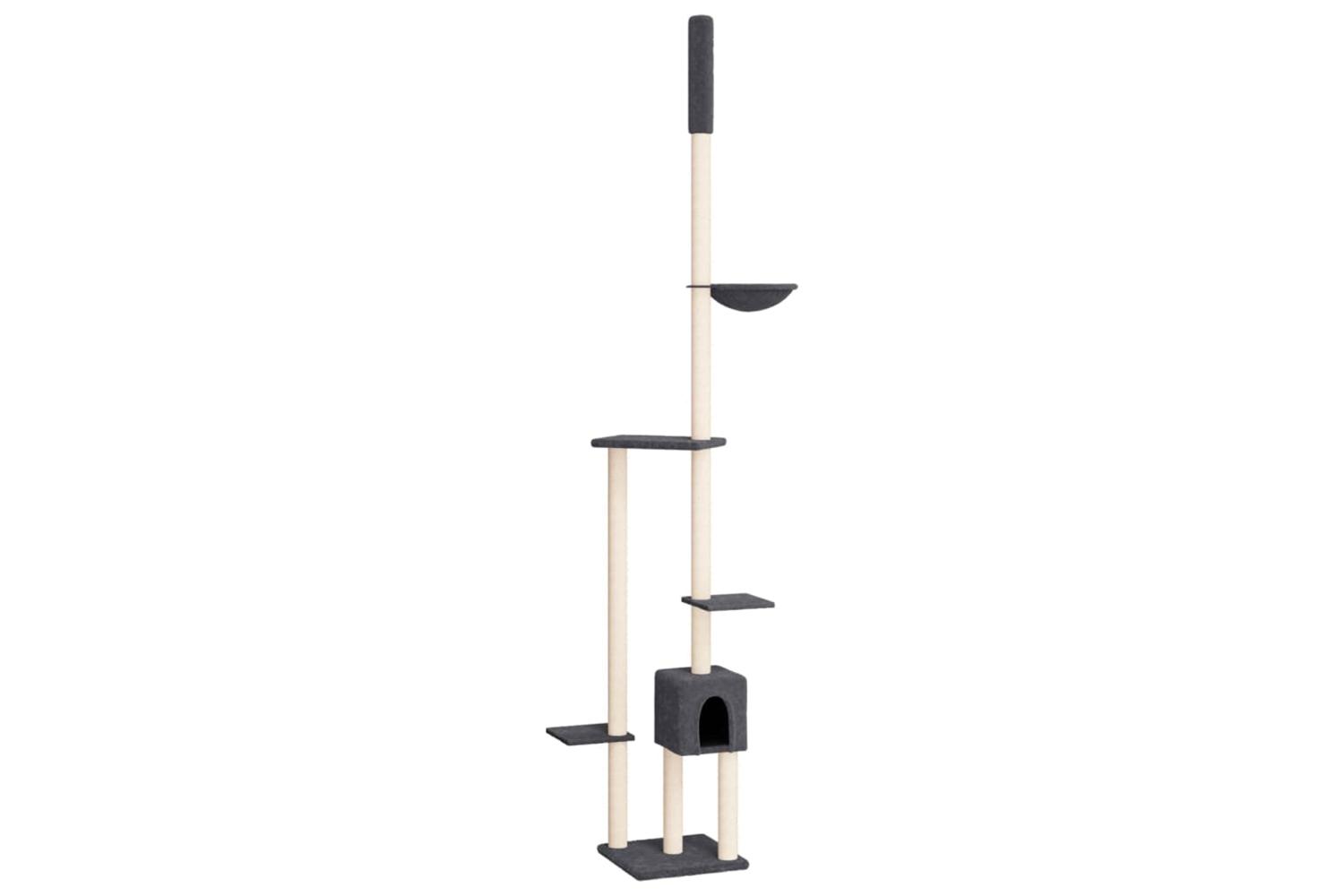 Vidaxl Floor To Ceiling Cat Tree Dark Grey 2585-2845 Cm