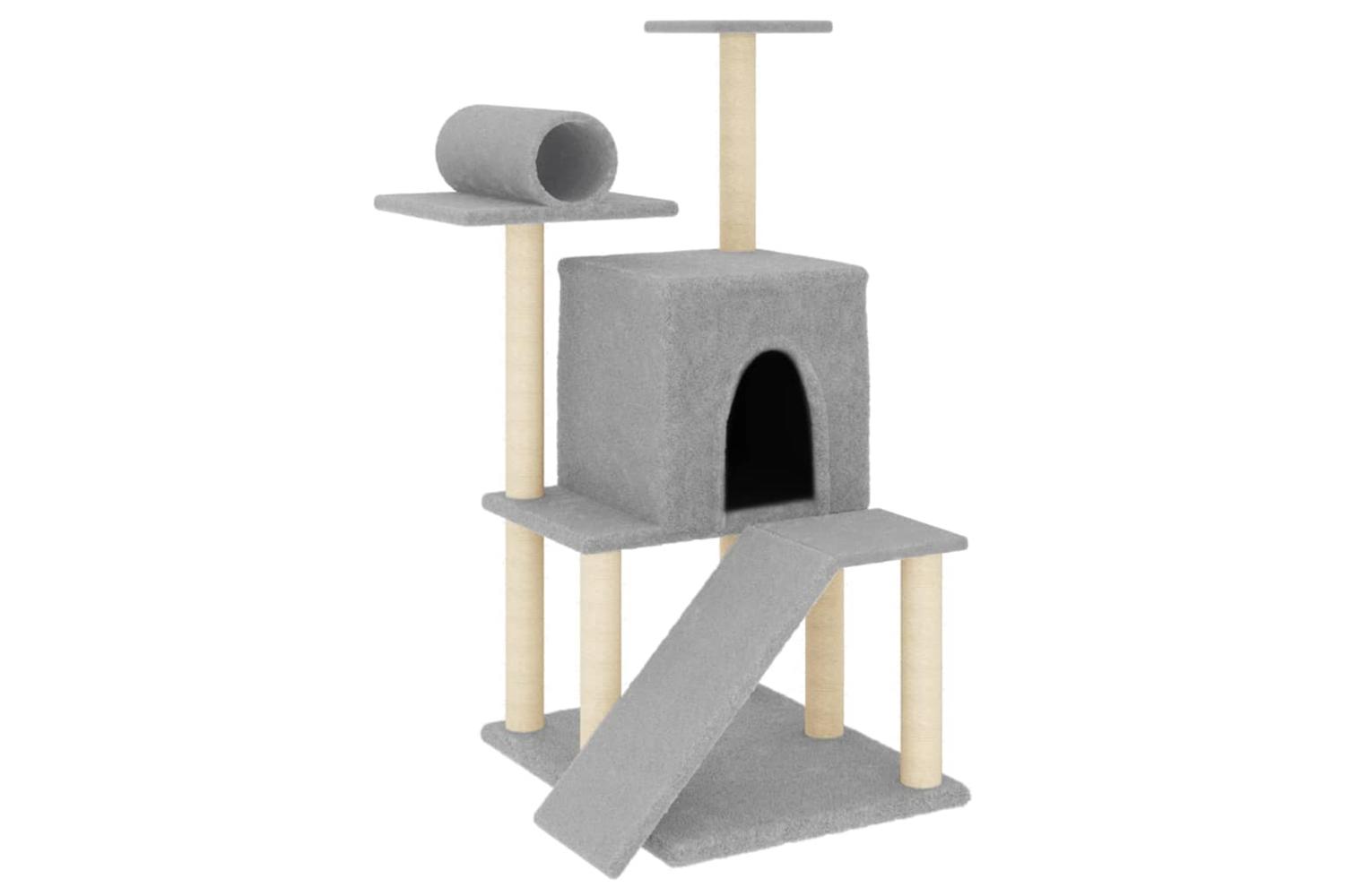 Vidaxl Cat Tree With Sisal Scratching Posts Light Grey 1105 Cm