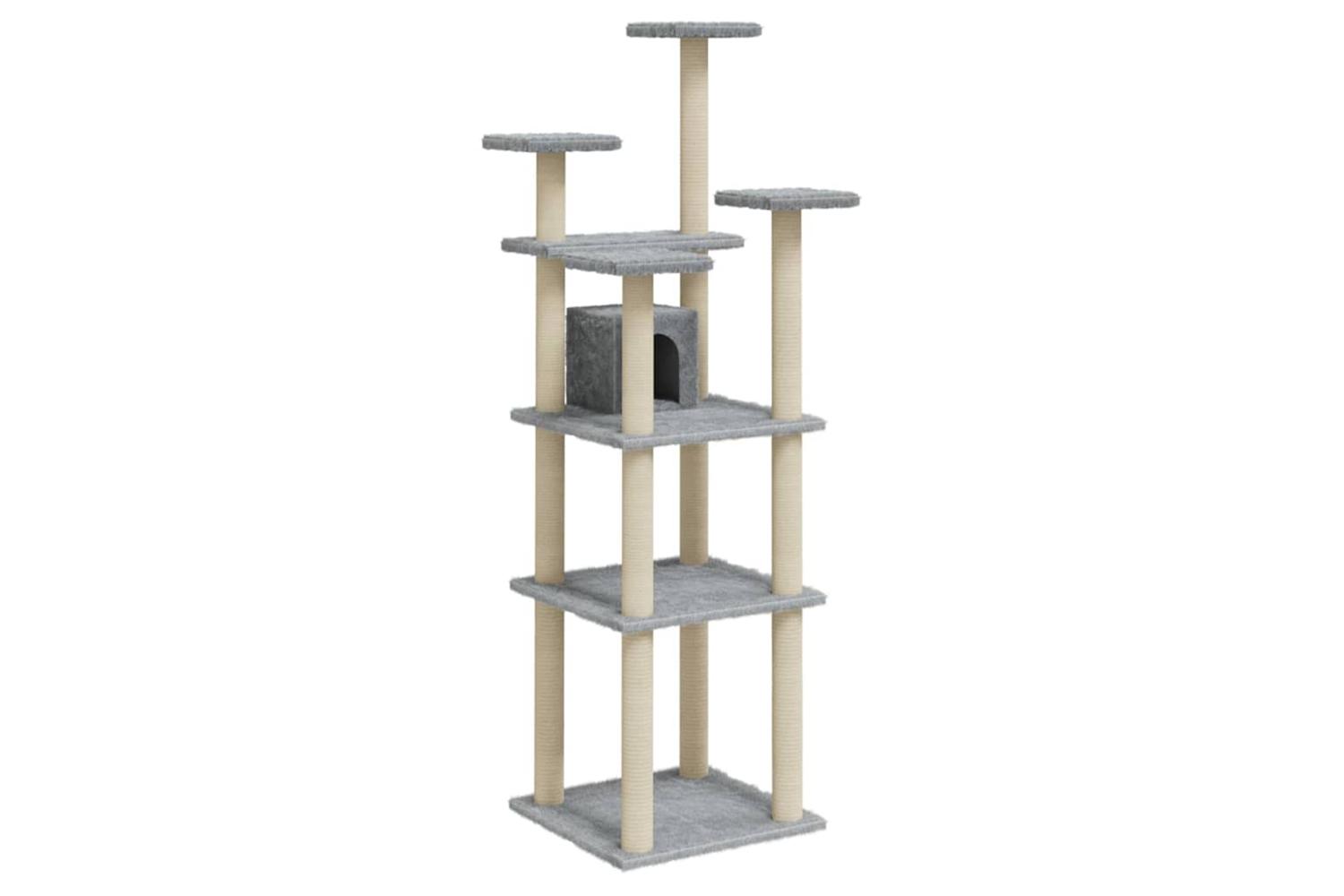 Vidaxl Cat Tree With Sisal Scratching Posts Light Grey 171 Cm