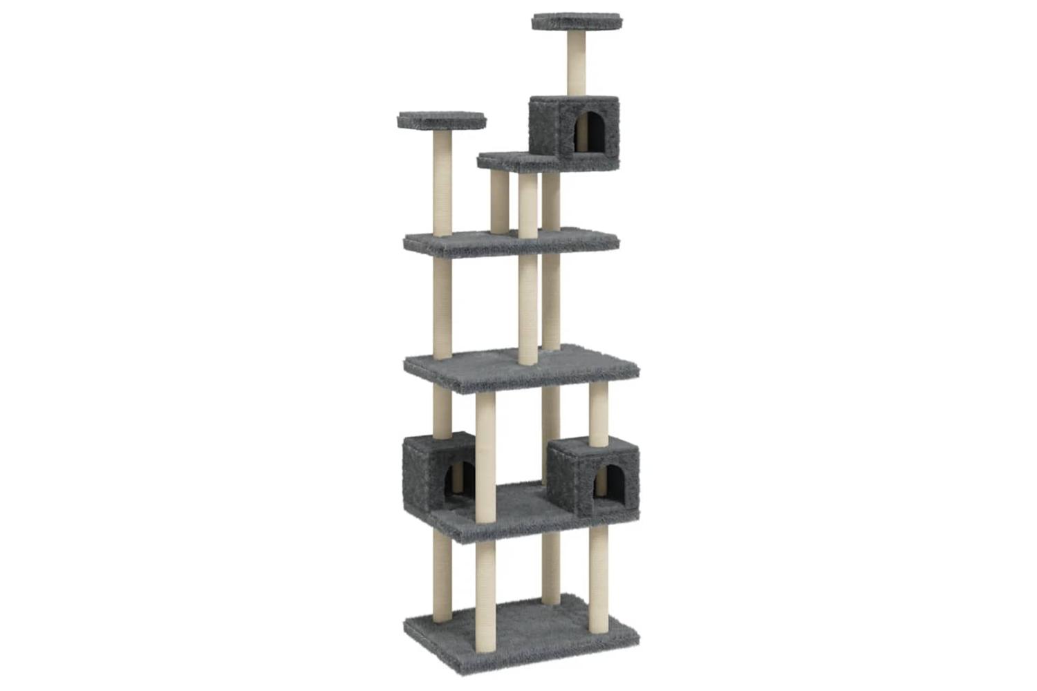 Vidaxl Cat Tree With Sisal Scratching Posts Dark Grey 188 Cm