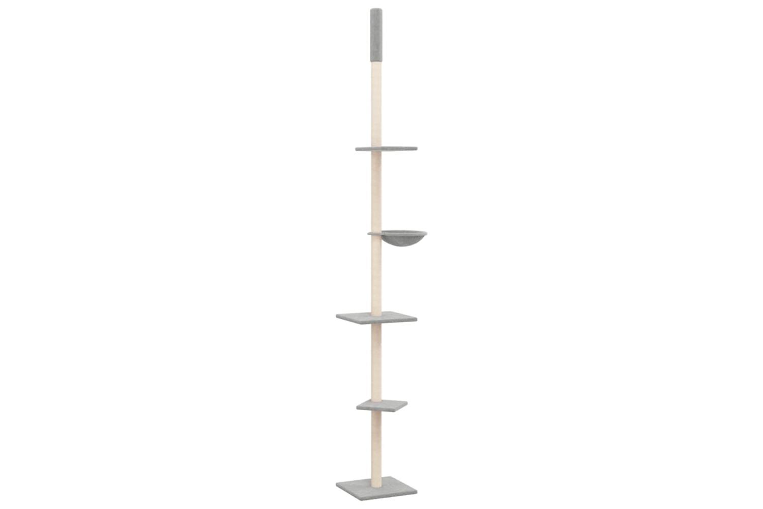 Vidaxl Floor To Ceiling Cat Tree Light Grey 2635-2895 Cm