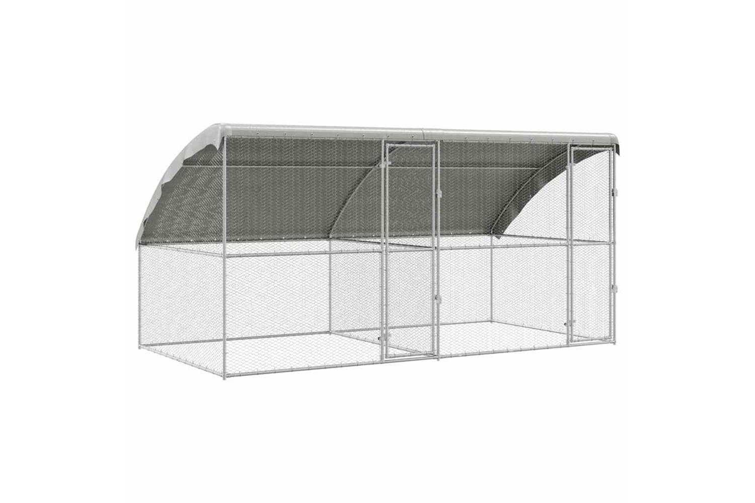 Vidaxl Chicken Cage 2 Pcs Silver 400 X 200 X 1985 Cm Galvanised Steel