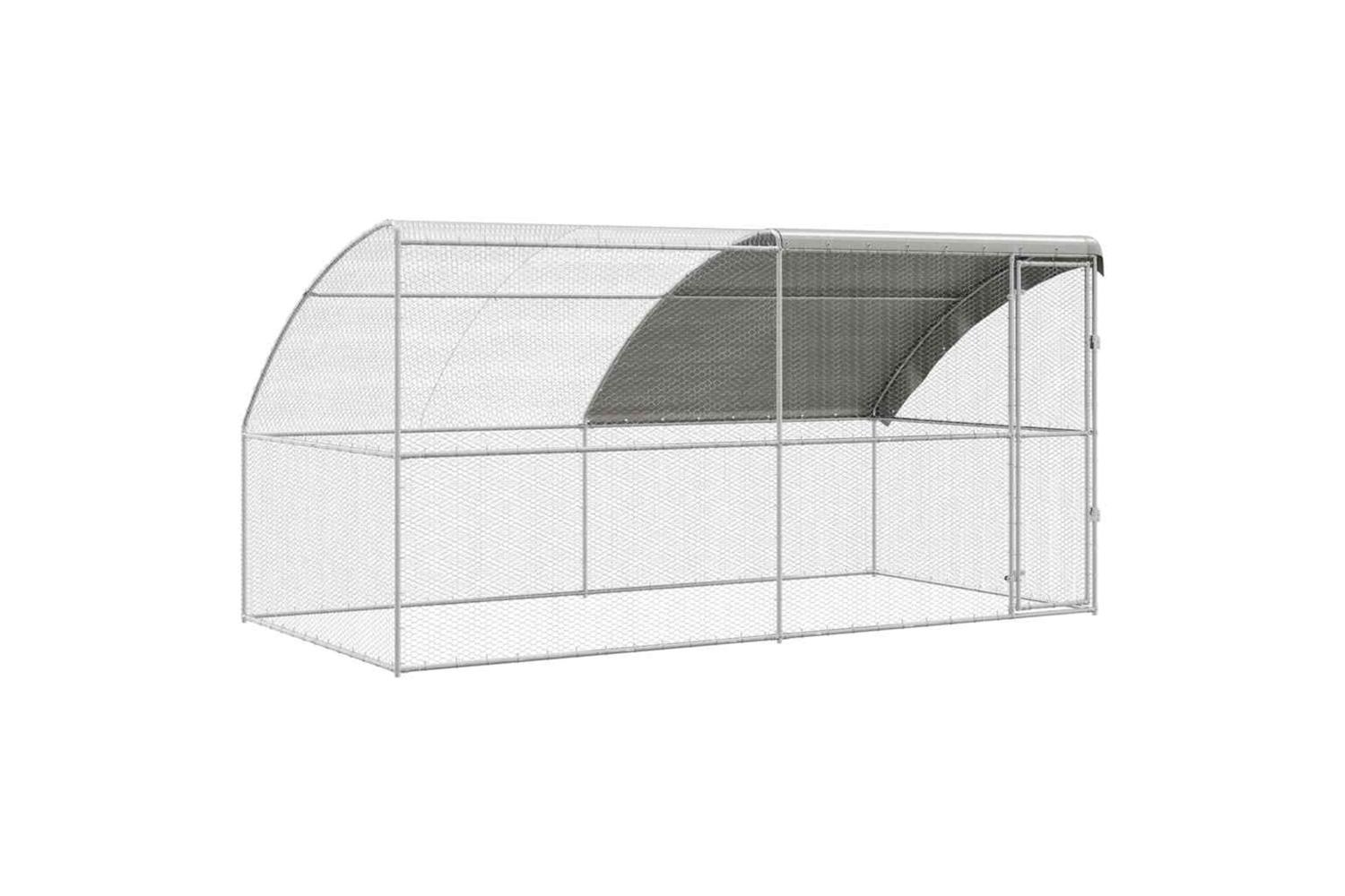 Vidaxl Chicken Cage 2 Pcs Silver 400 X 200 X 200 Cm Steel And Pe
