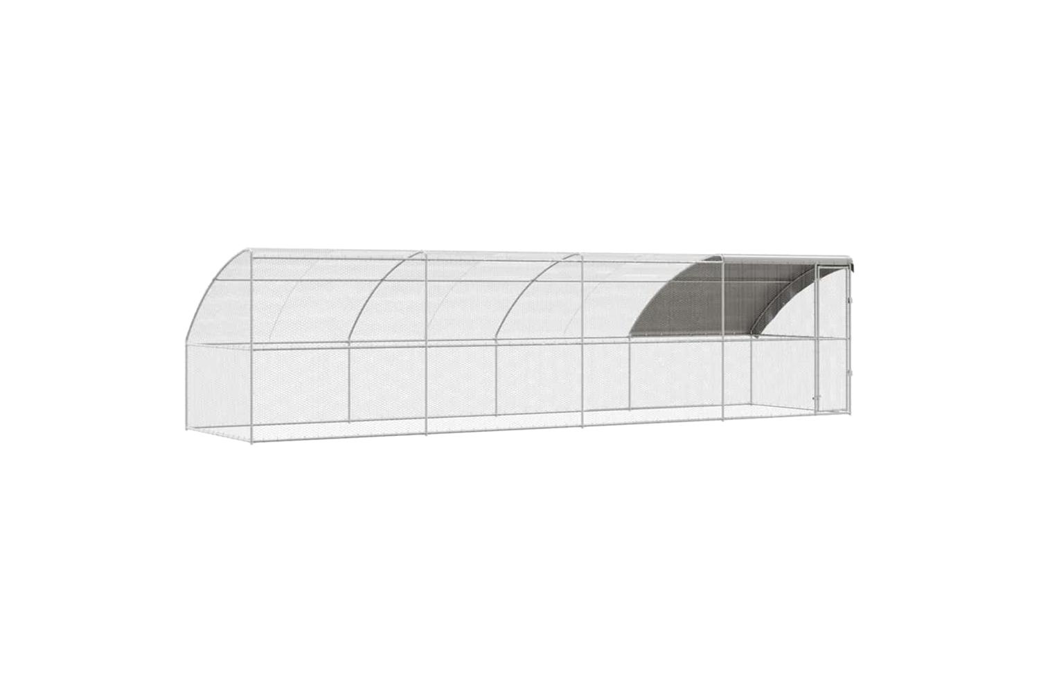 Vidaxl Chicken Cage 4 Pcs Silver 800 X 200 X 200 Cm Steel And Pe