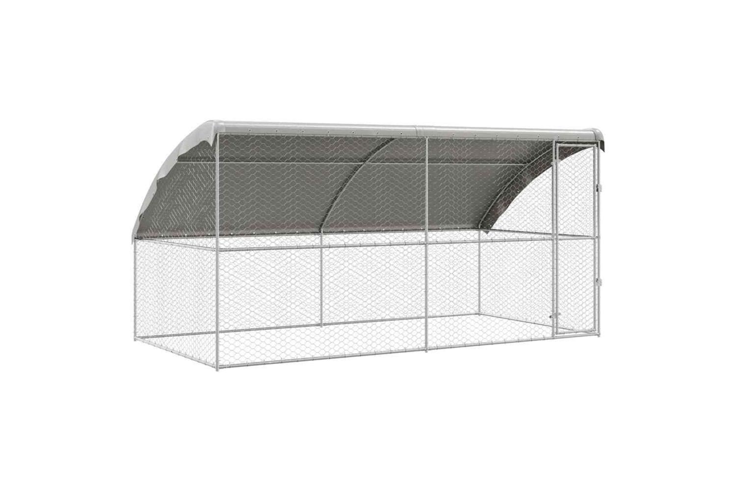 Vidaxl Dog Kennel With Storage 2 Pcs Silver 4 X 2 X 2 M Steel