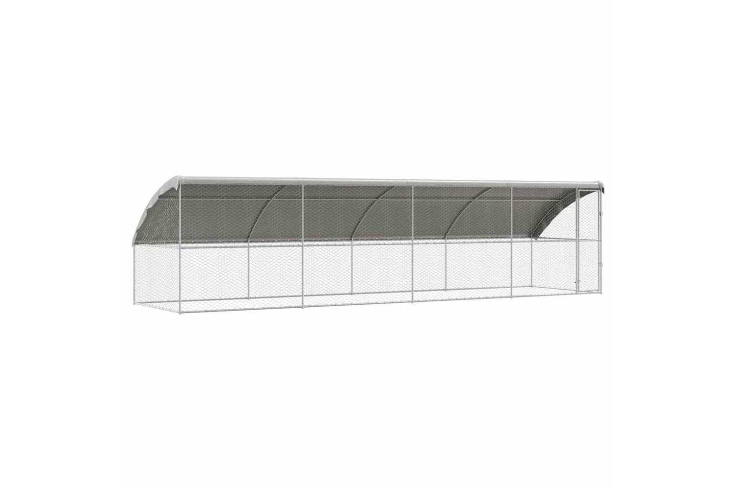 Vidaxl Dog Kennel With Storage 4 Pcs Silver 8 X 2 X 2 M Steel