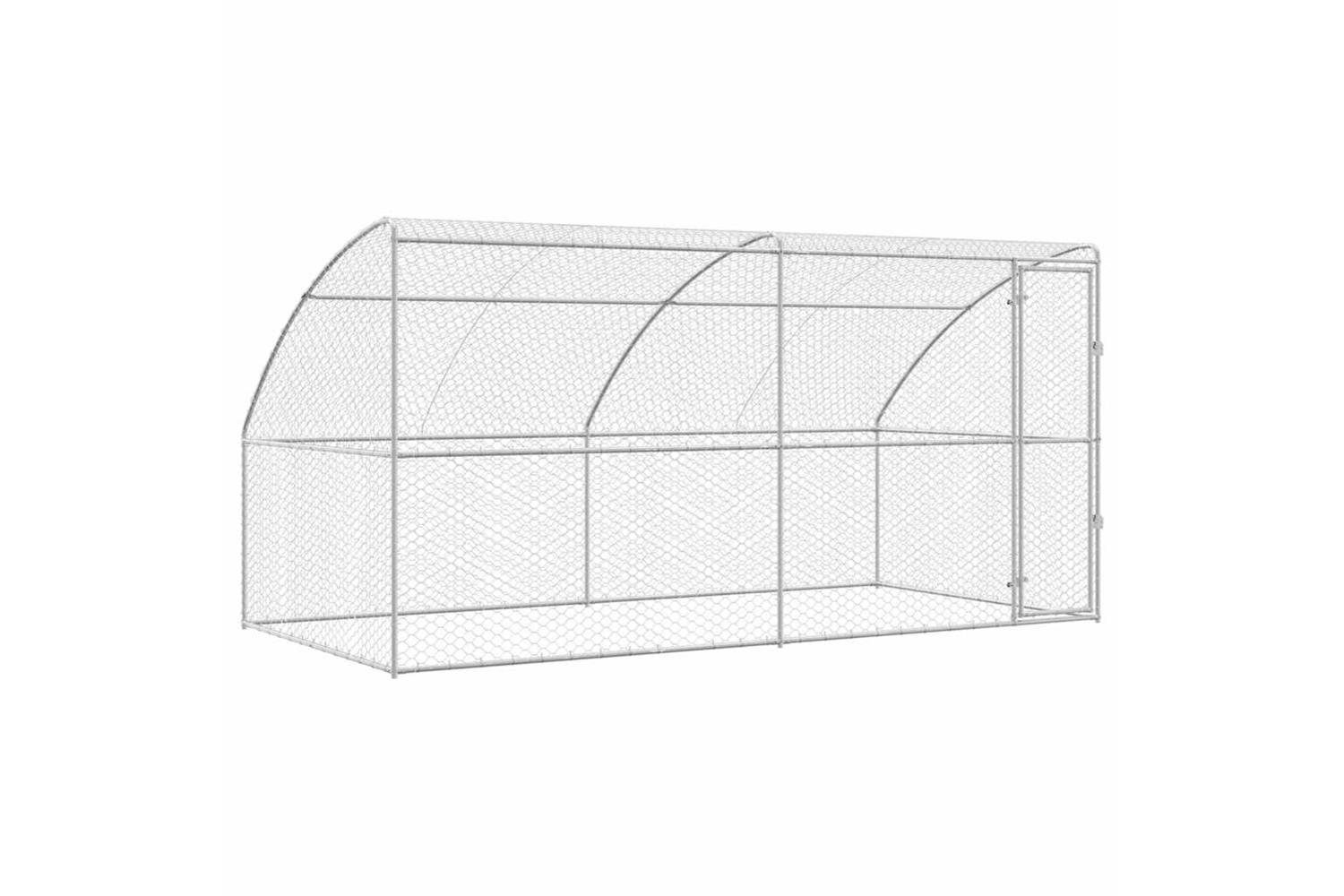 Vidaxl Dog Kennel With Storage 2 Pcs Silver 4 X 2 X 2 M Steel