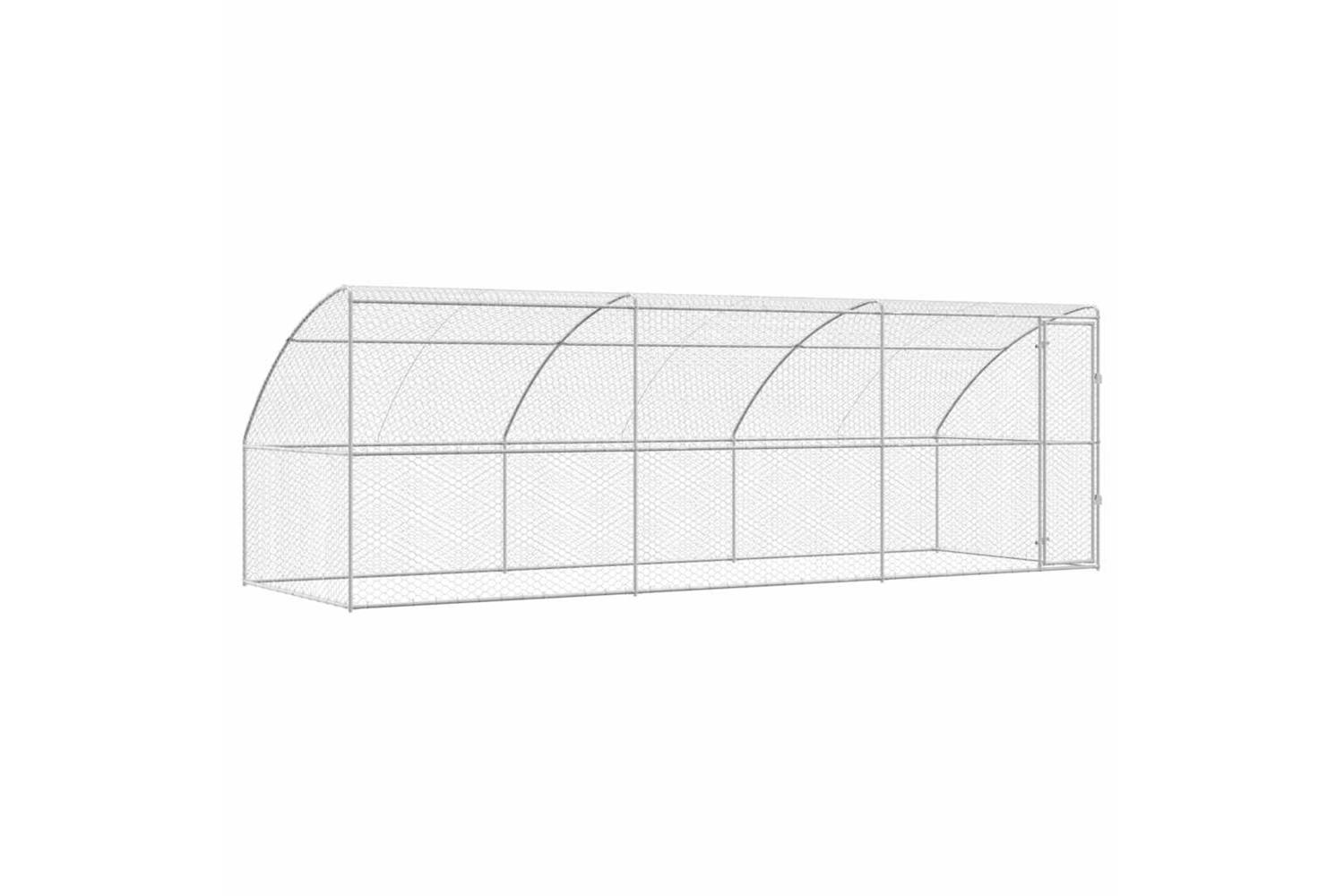 Vidaxl Dog Kennel With Storage 3 Pcs Silver 6 X 2 X 2 M Steel