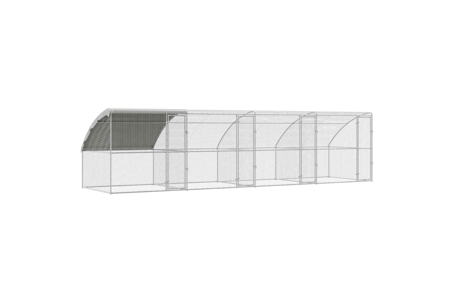 Vidaxl Chicken Cage 4 Pcs Silver 800 X 200 X 200 Cm Steel And Pe