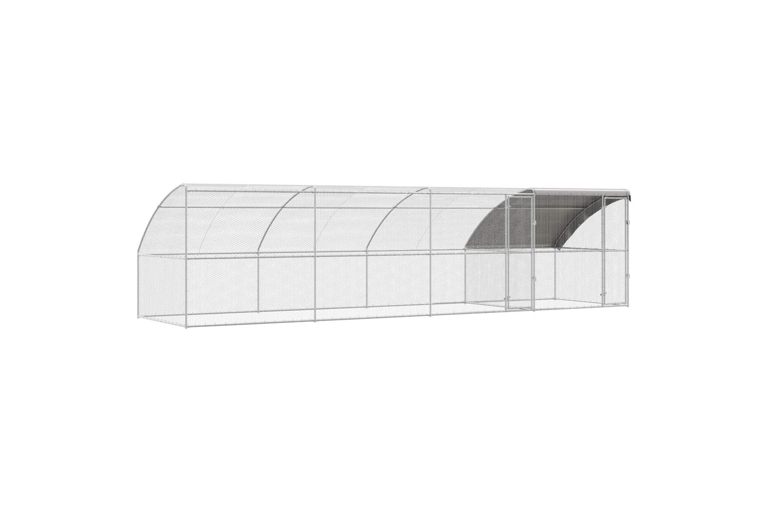 Vidaxl Chicken Cage 4 Pcs Silver 800 X 200 X 200 Cm Steel And Pe
