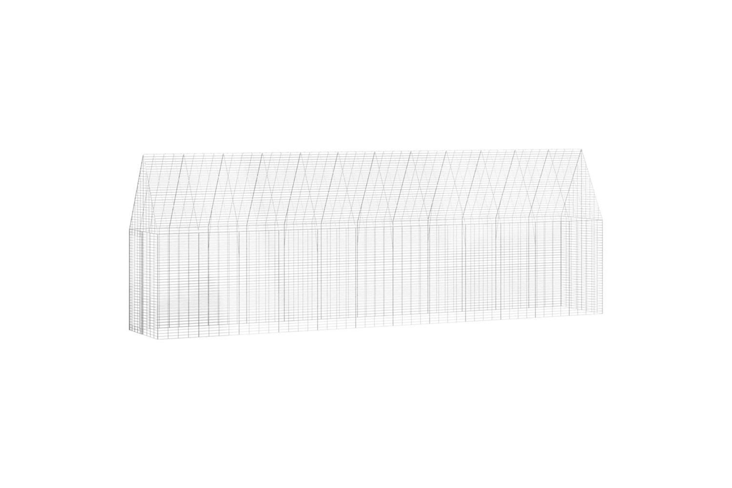 Vidaxl Chicken Cage 2 Pcs Silver 600 X 100 X 210 Cm Galvanised Steel