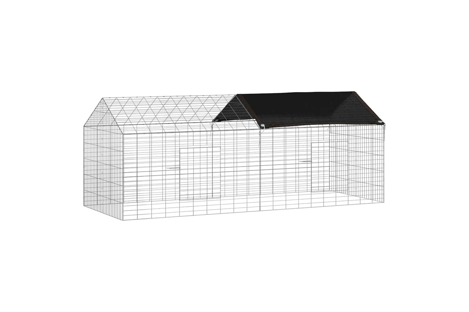 Vidaxl Rabbit Cage Silver 200 X 78 X 78 Cm Galvanised Steel