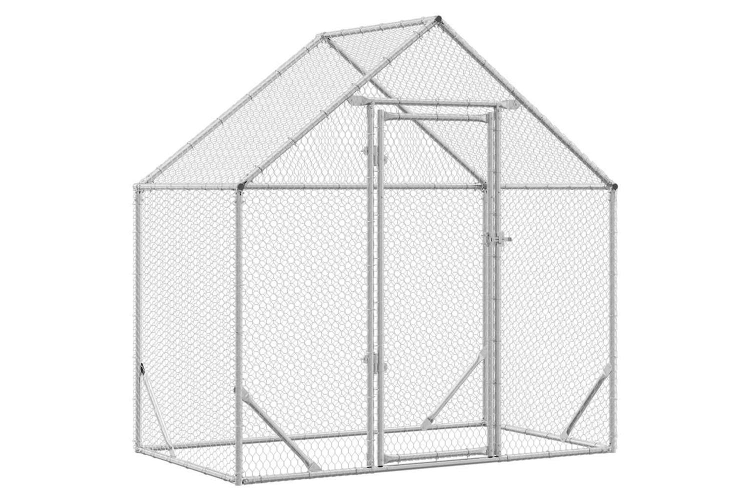 Vidaxl Chicken Cage Silver 170 X 100 X 177 Cm Galvanised Steel