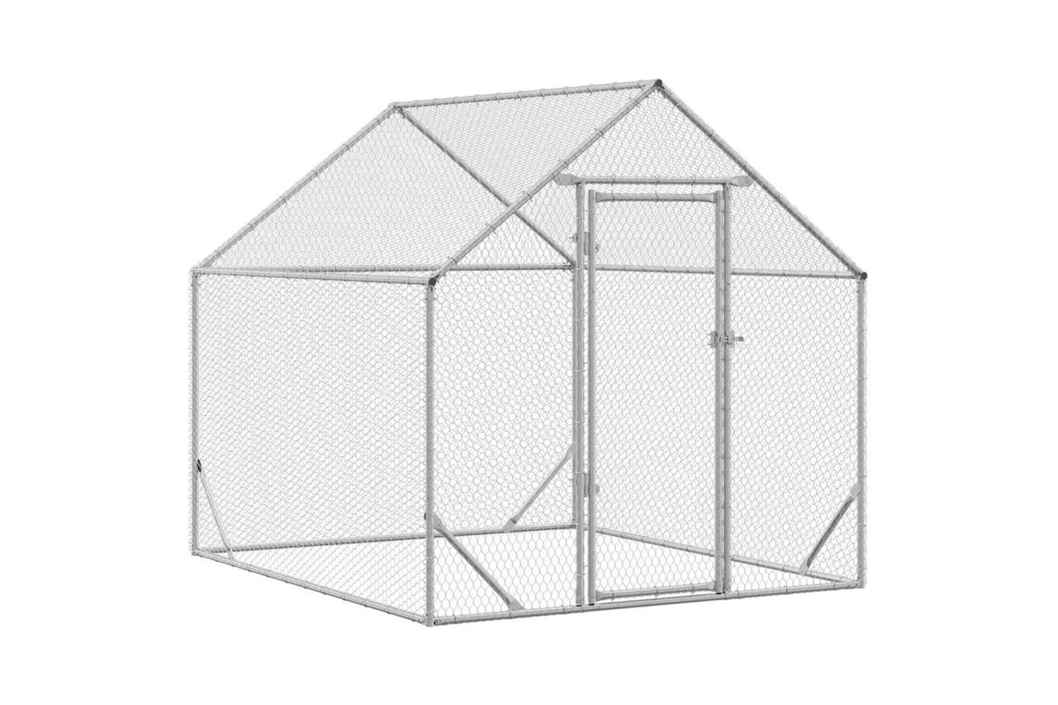 Vidaxl Chicken Cage Silver 200x170x177cm Galvanised Steel
