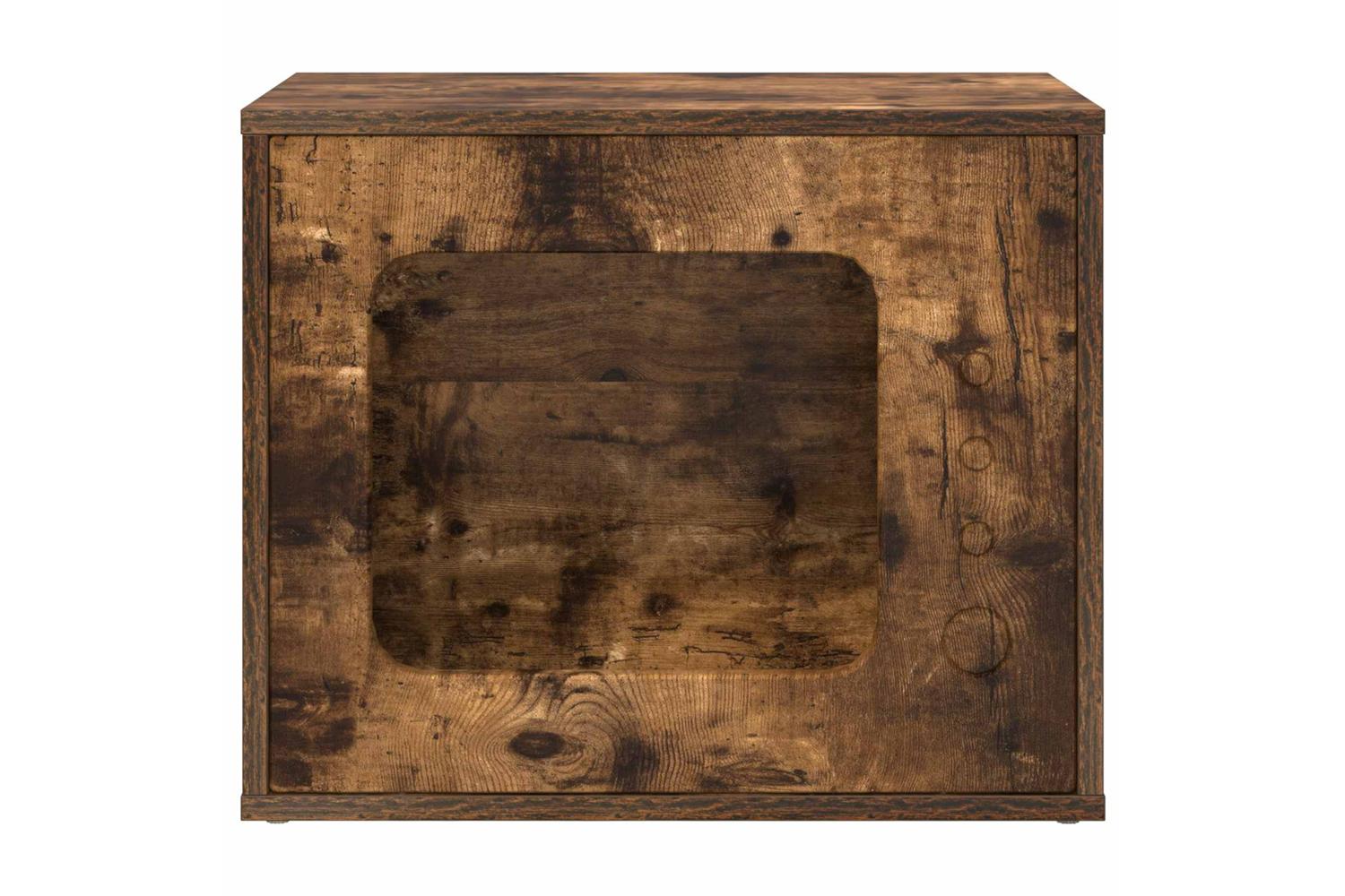 Vidaxl Cat House Smoked Oak 51 X 30 X 42 Cm Engineered Wood