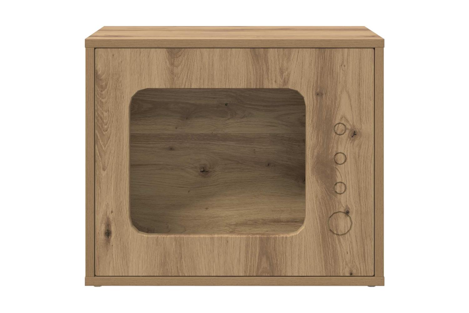 Vidaxl Cat House Artisian Oak 51 X 30 X 42 Cm Engineered Wood