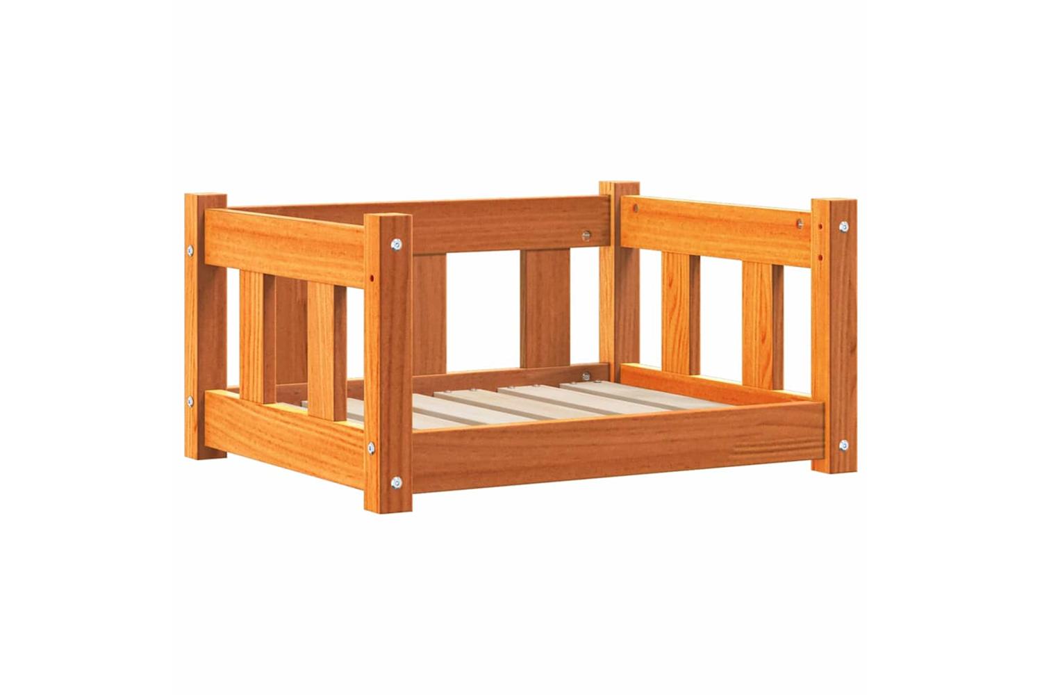 Vidaxl Dog Bed With Storage Wax Brown 55 X 45 X 28 Cm Solid Pine Wood