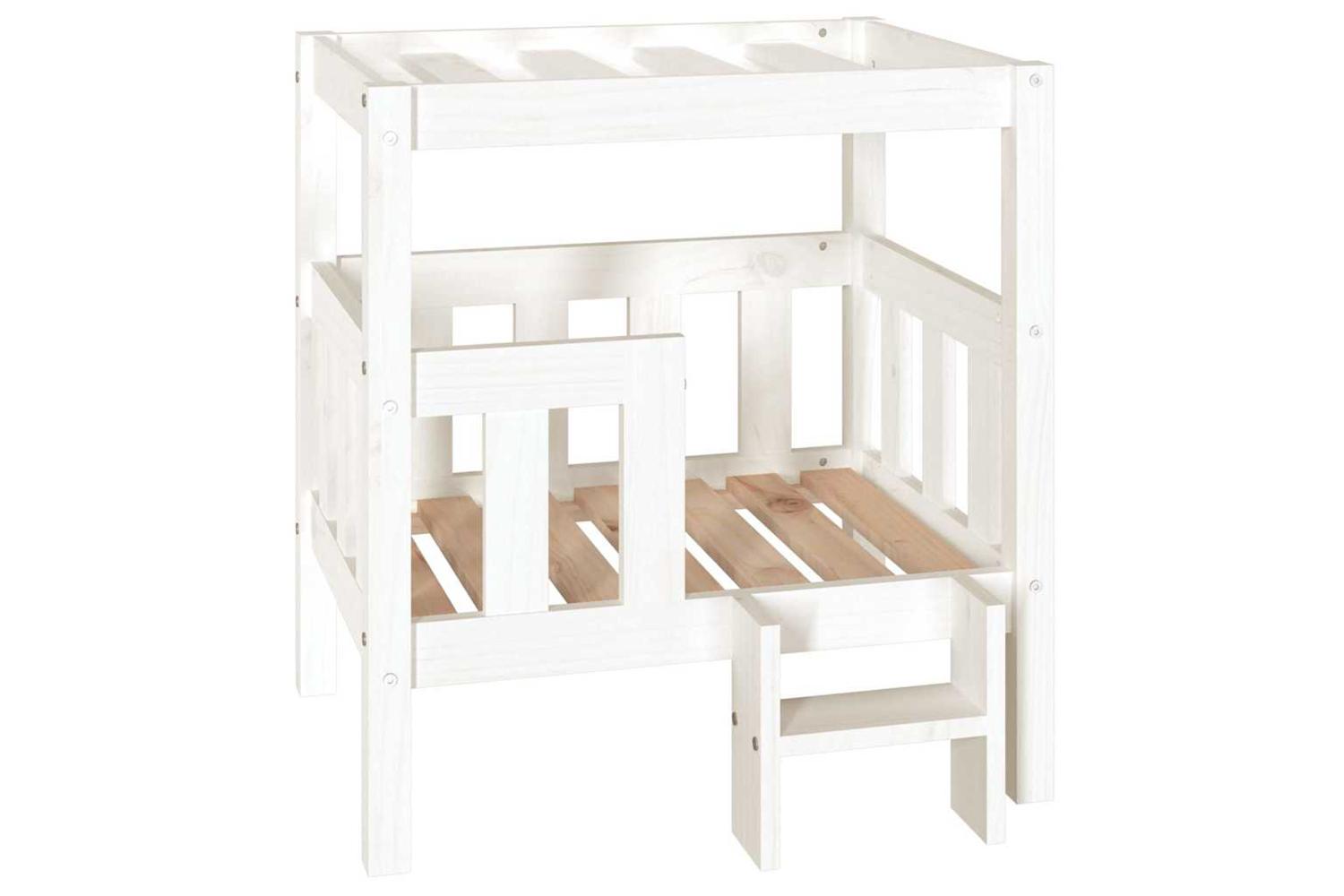 Vidaxl Dog Bed White 655x505x70 Cm Solid Wood Pine