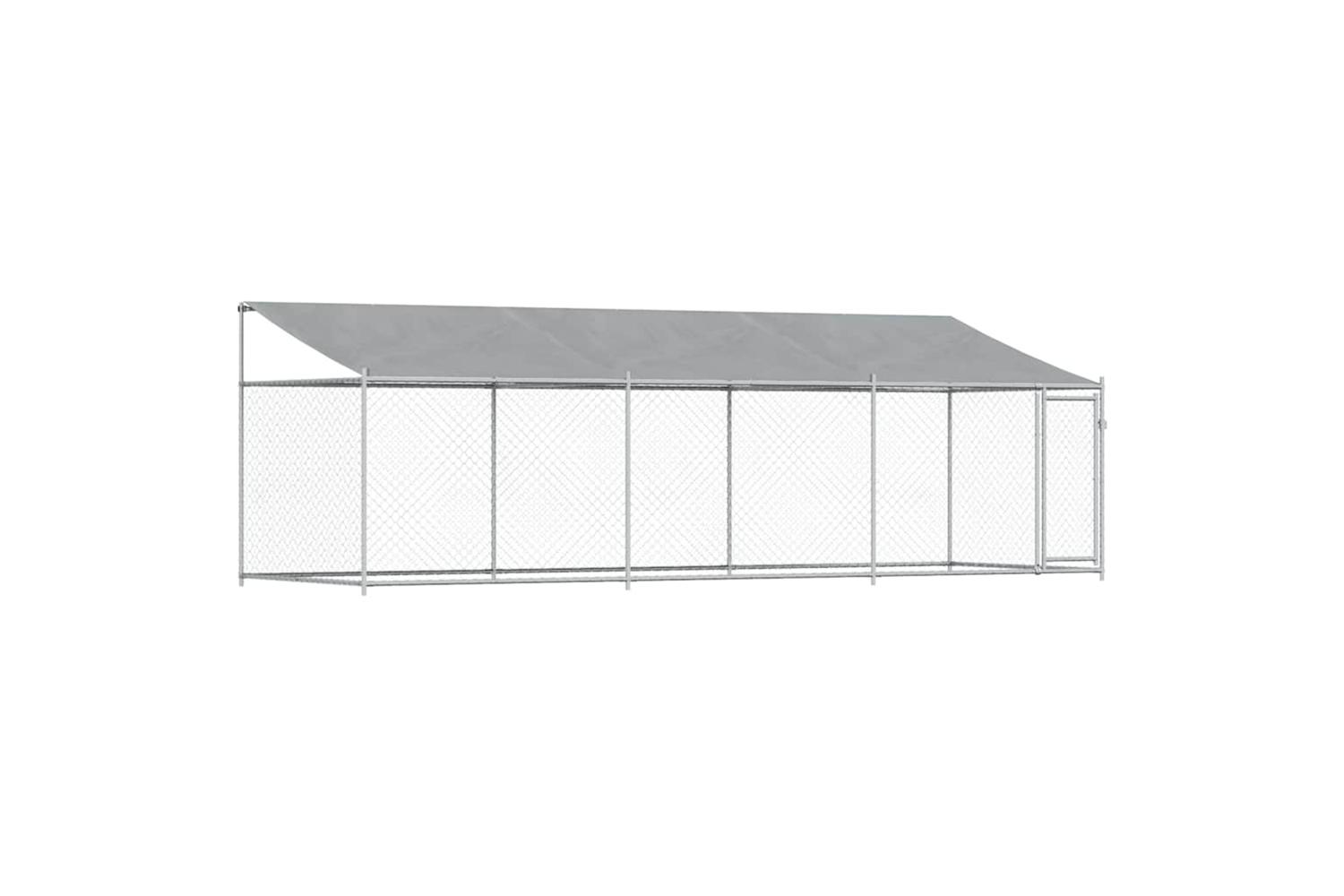 Vidaxl Dog Cage With Roof And Door Grey 6x2x2 M Galvanised Steel