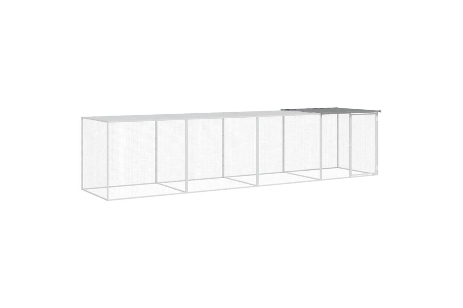 Vidaxl Chicken Cage With Roof Light Grey 403x98x90 Cm Galvanised Steel